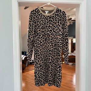 Jcrew leopard print sweater dress